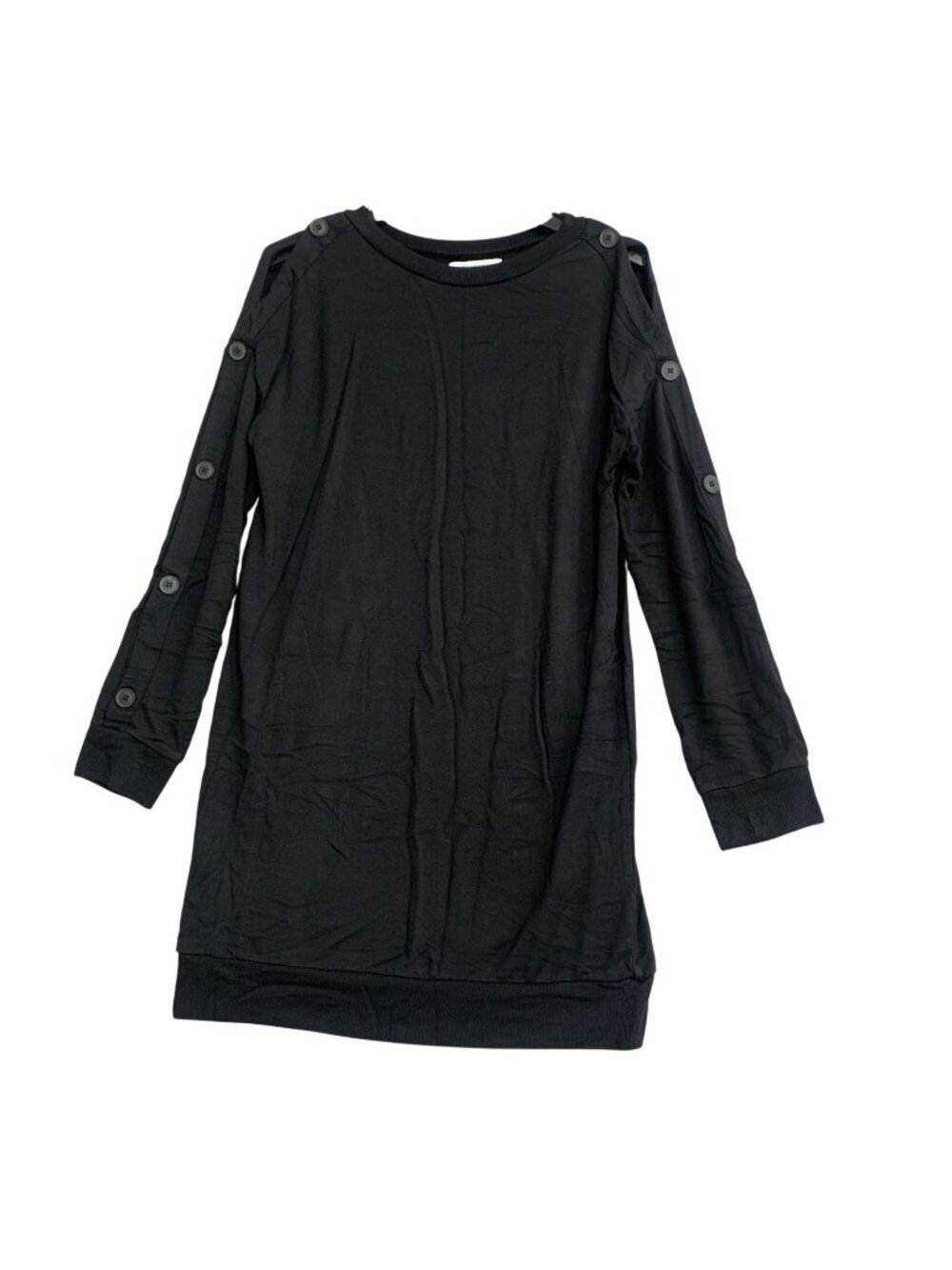 Bailey 44 Women's M  Black Button-Sleeve Sweater dress B1191